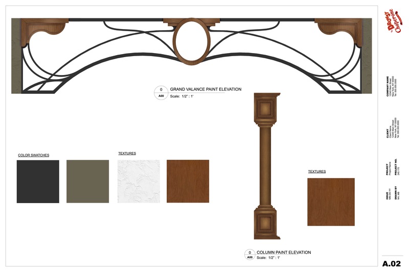 GRAND VALANCE AND COLUMN PAINT ELEVATION